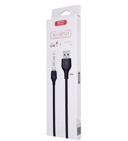 Kabl za podatke i punjenje USB-A - USB-C XO Design NB103, 18W, 2m, Crni