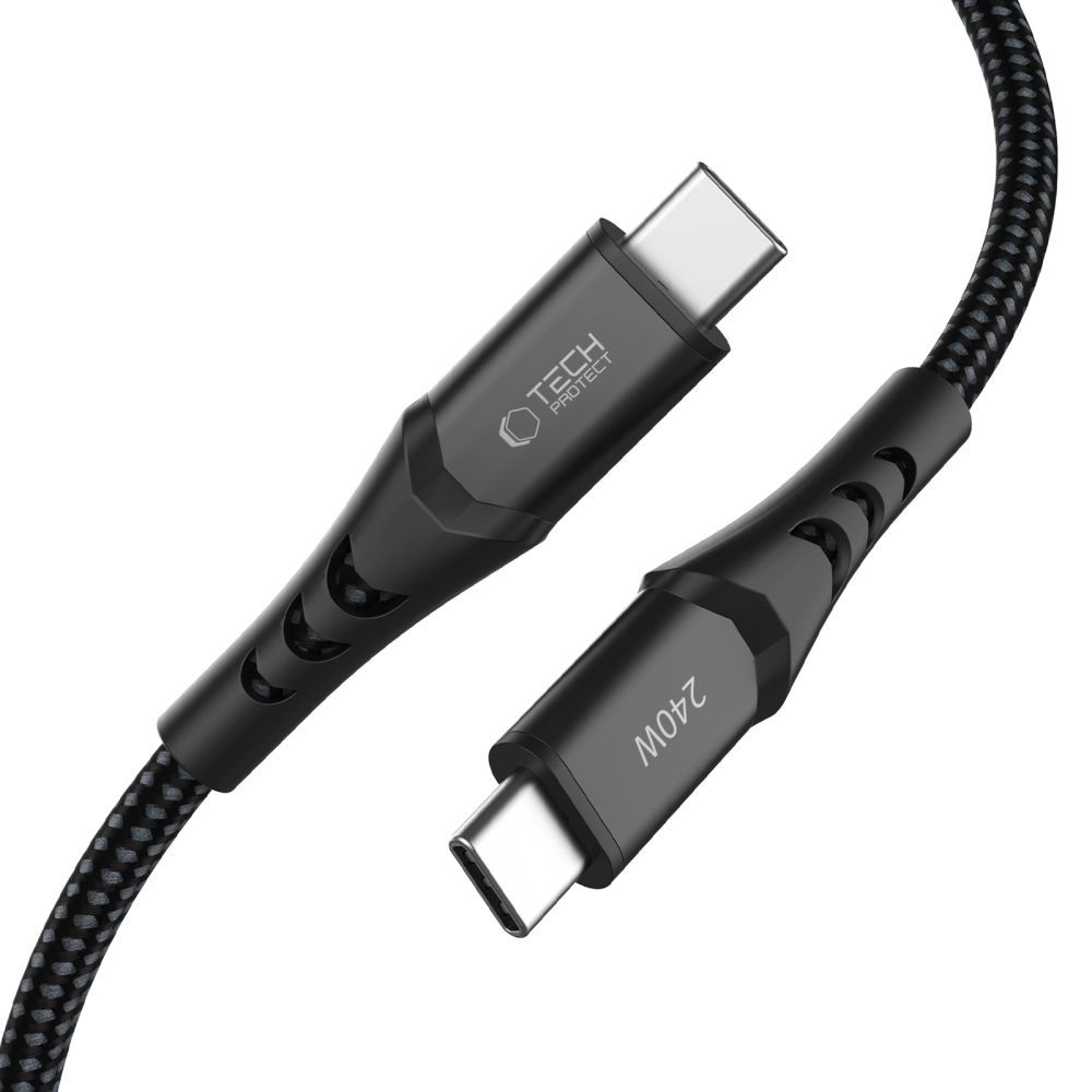 USB-C kabl za prenos podataka i punjenje - USB-C Tech-Protect UB11T Ultraboost, 240W, 1m, Crna