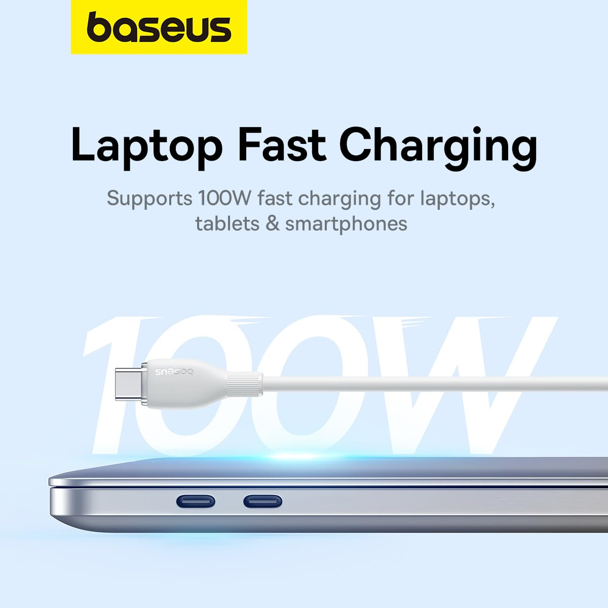 Kabl za Prenos Podataka i Punjenje USB-C - USB-C Baseus Pudding, 100W, 1.2m, Beli P10355702221-00