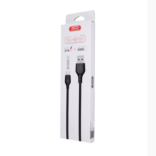 Kabl za podatke i punjenje USB-A - microUSB XO Design NB103, 18W, 2m, Crni