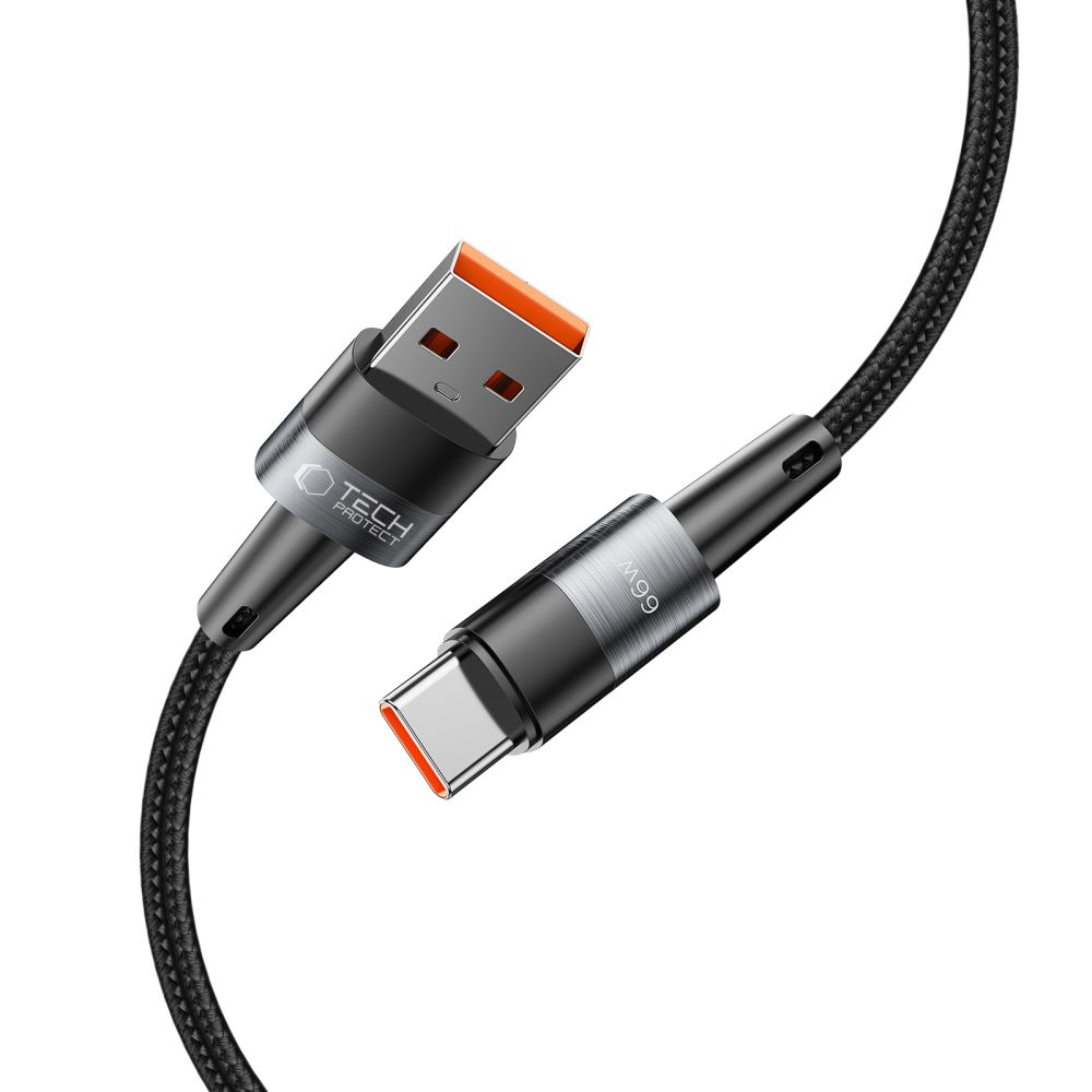 Kabl za prenos podataka i punjenje USB-A - USB-C Tech-Protect Ultraboost, 66W, 0.5m, Siva