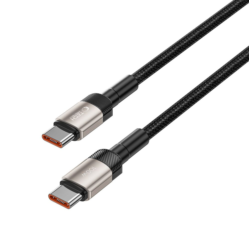 Kabl za prenos podataka i punjenje USB-C - USB-C Tech-Protect Ultraboost EVO, 100W, 1m, Srebrni