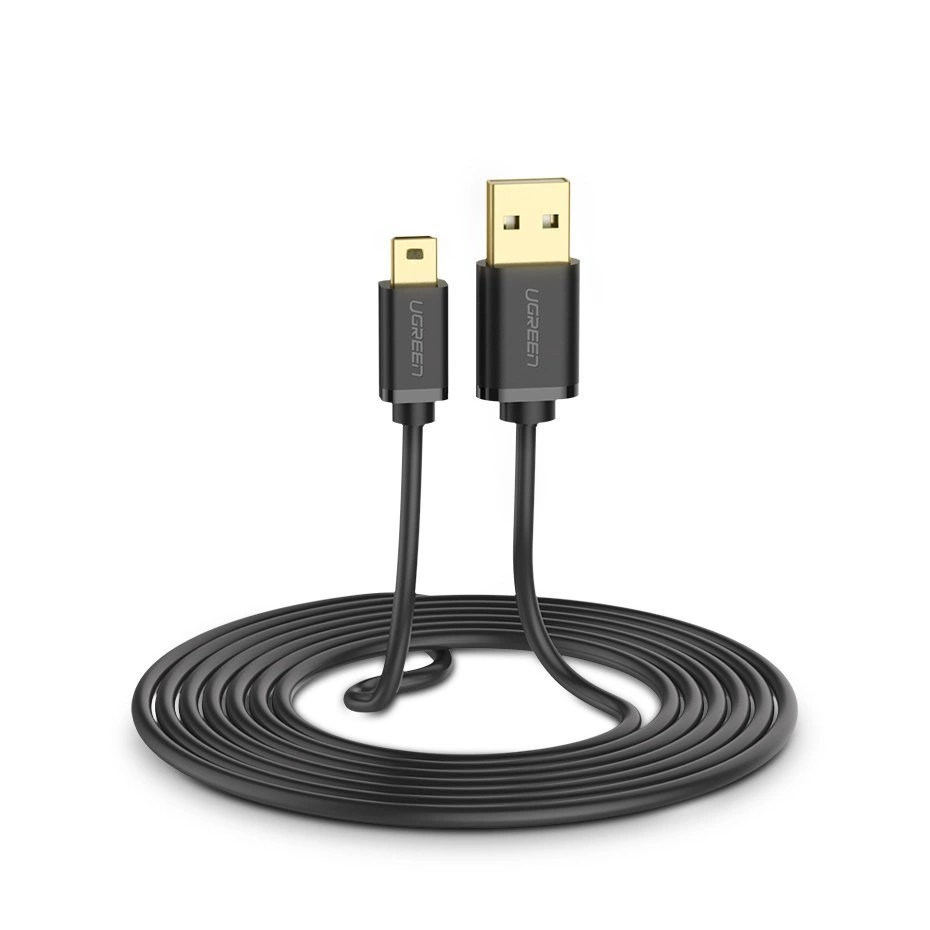 Kabl za prenos podataka i punjenje USB-A - miniUSB UGREEN US132, 3m, Crni