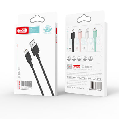 Kabl za podatke i punjenje USB-A - USB-C XO Design NB156, 18W, 1m, Crni