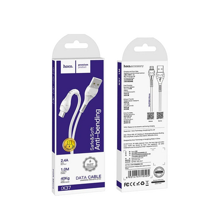 Kabl za Prenos Podataka i Punjenje USB-A - microUSB HOCO X37, 18W, 1m, Bel