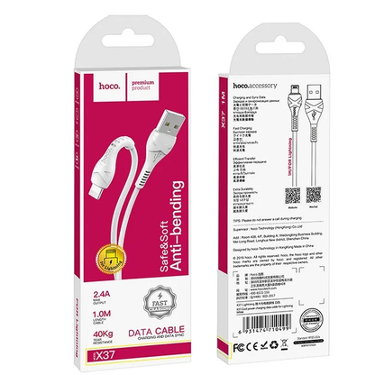 Kabl za Prenos Podataka i Punjenje USB-A - Lightning HOCO X37, 18W, 1m, Beli