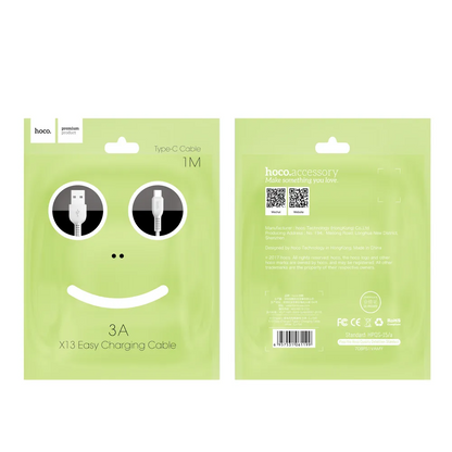Kabl za podatke i punjenje USB-A - USB-C HOCO X13 Easy, 18W, 1m, Crni