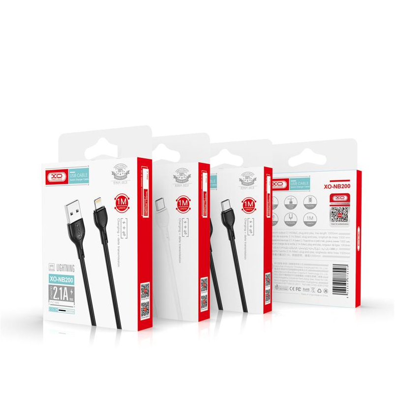 Kabl za podatke i punjenje USB-A - microUSB XO Design NB200, 10W, 1m, Beli