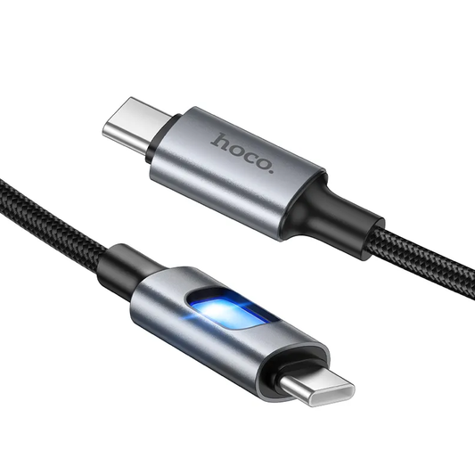 USB-C - USB-C HOCO U144 Led kabl za prenos podataka i punjenje, 60W, 1.2m, Crna
