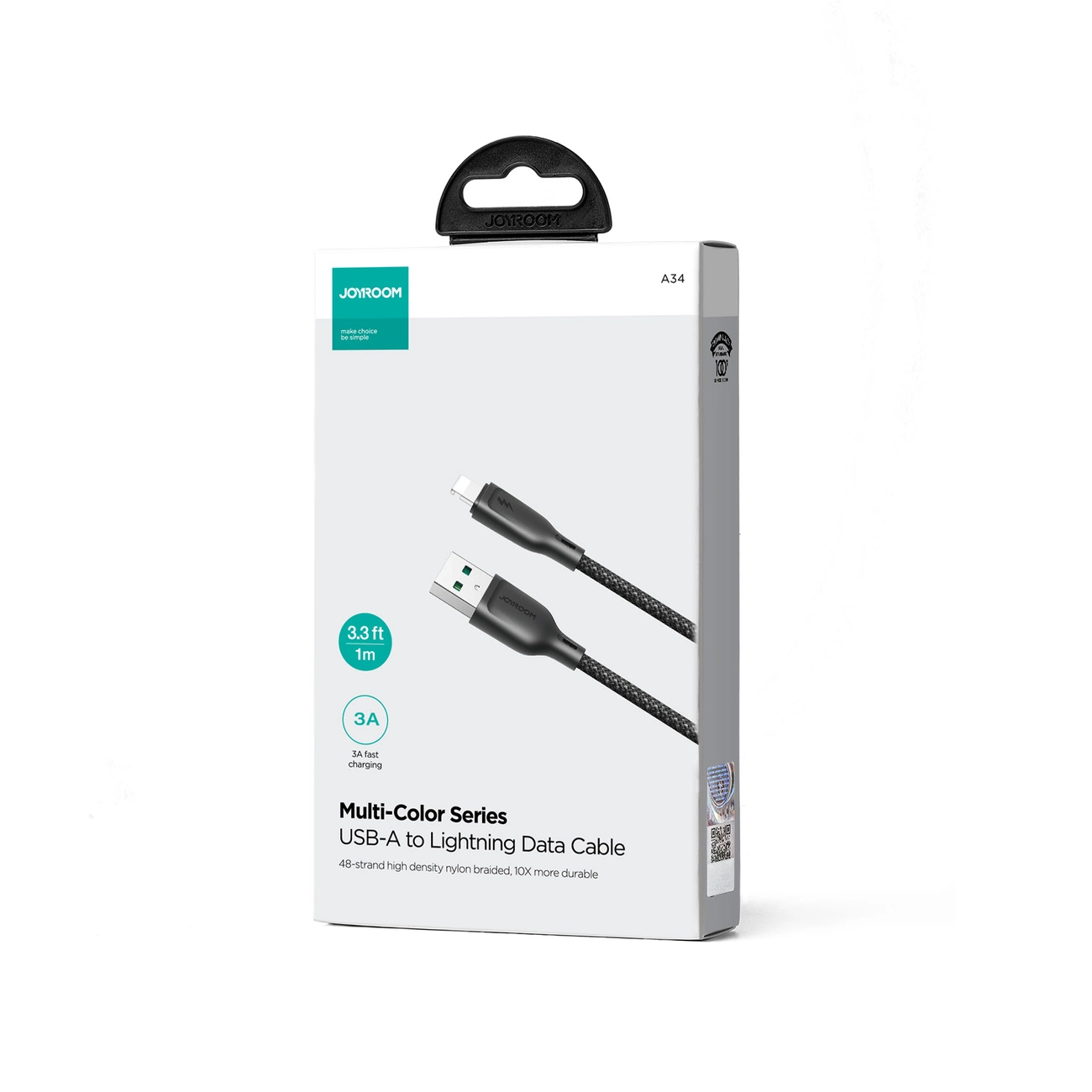 USB-A - Lightning kabl za prenos podataka i punjenje Joyroom S-A34, 18W, 1m, Crna