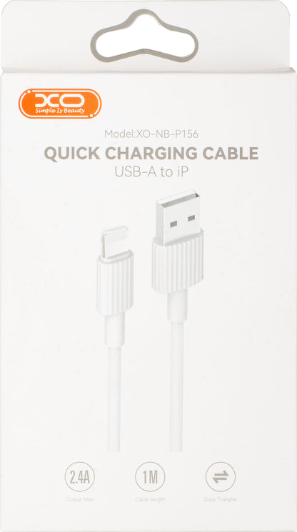 Kabl za prenos podataka i punjenje USB-A - Lightning XO Design NB156, 18W, 1m, Beli