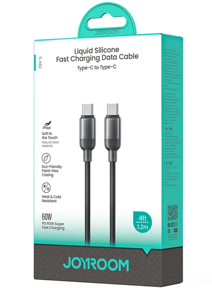 USB-C - USB-C kabl za prenos podataka i punjenje Joyroom S-A62 Lively, 60W, 1.2m, Crna