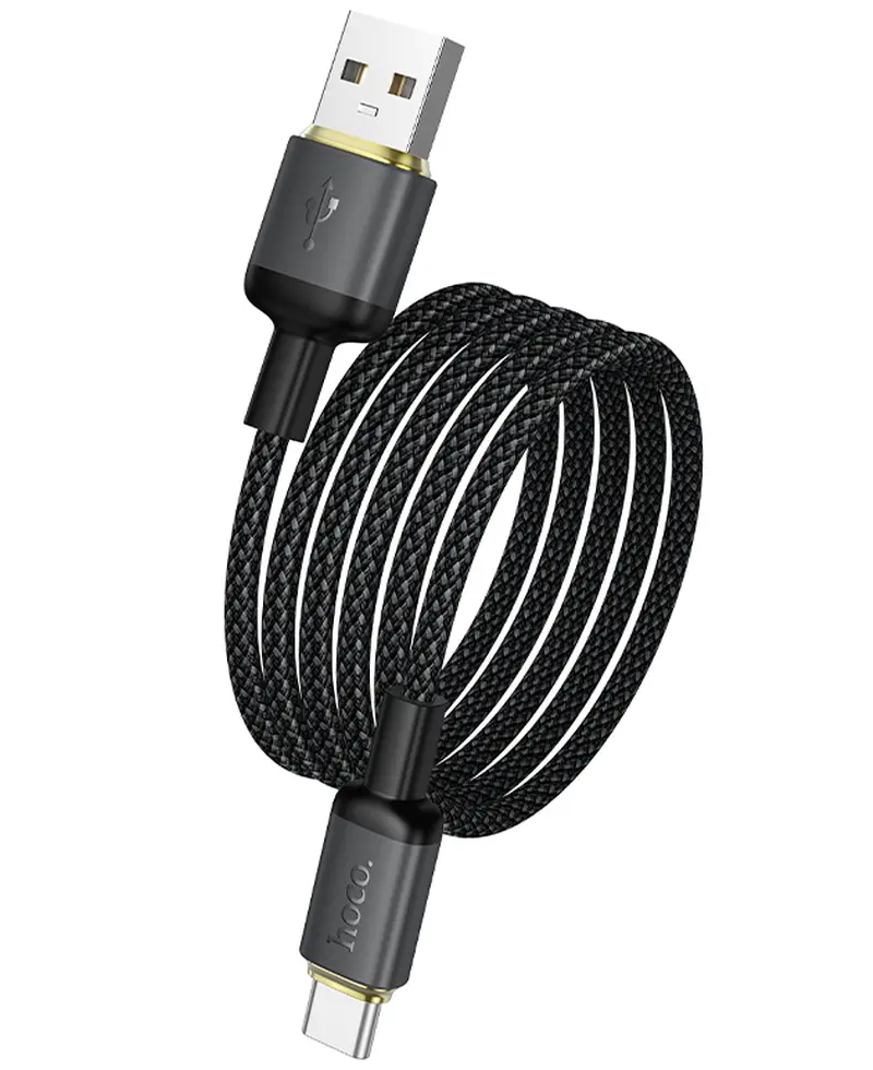 Kabl za prenos podataka i punjenje USB-A - USB-C HOCO X128 Benefit, 36W, 1m, Crni