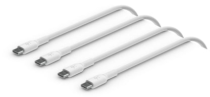Kabl za prenos podataka i punjenje USB-C - USB-C Belkin BoostCharge, 60W, 1m, Set od 2 komada, Bela CAB003bt1MWH2PK