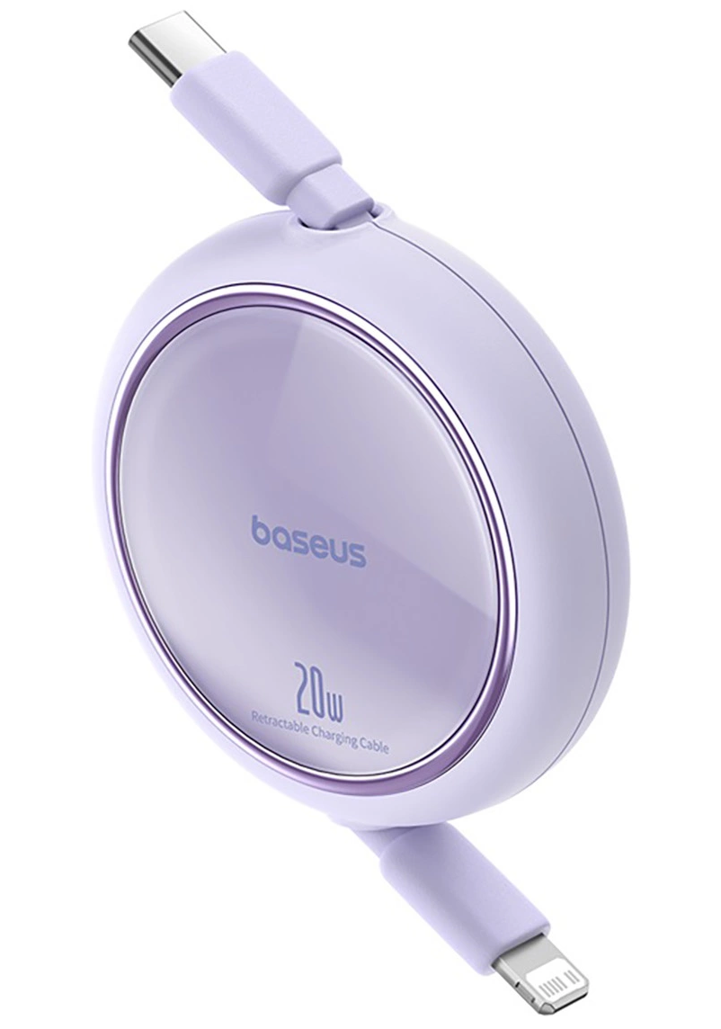 USB-C kabl za prenos podataka i punjenje - Lightning Baseus Free2Pull Mini Retractable, 20W, Ljubičasta P10364501511-00