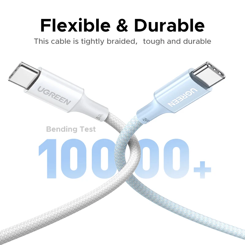 Kabl za prenos podataka i punjenje USB-C - USB-C UGREEN L502 (35221), 100W, 2m, Bela