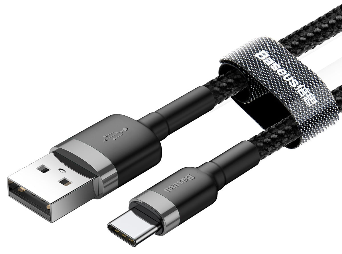 Kabl za Prenos Podataka i Punjenje USB-A - USB-C Baseus Cafule, 60W, 1m, Sivi CATKLF-BG1