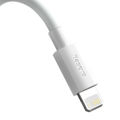 Kabl za Prenos Podataka i Punjenje USB-A - Lightning Baseus Simple Wisdom, 18W, 1.5m, Set 2 komada, Beli TZCALZJ-02