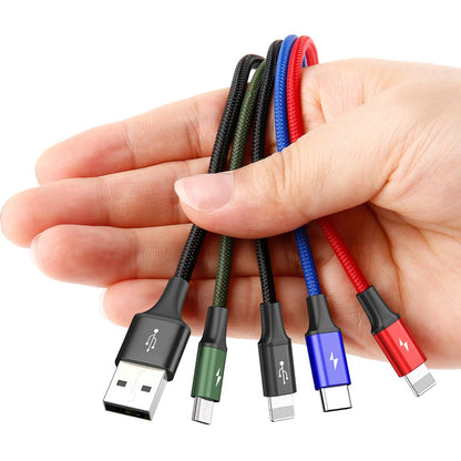 USB-A - 2 x Lightning / microUSB / USB-C Baseus Rapid 4in1 Charging Cable, 20W, 1.2m, Black CA1T4-A01