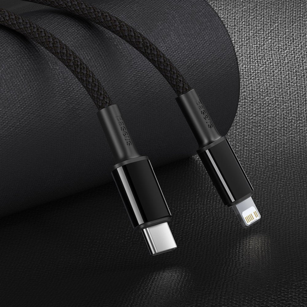 Kabl za prenos podataka i punjenje USB-C - Lightning Baseus High Density Braided, 20W, 2m, Crni CATLGD-A01
