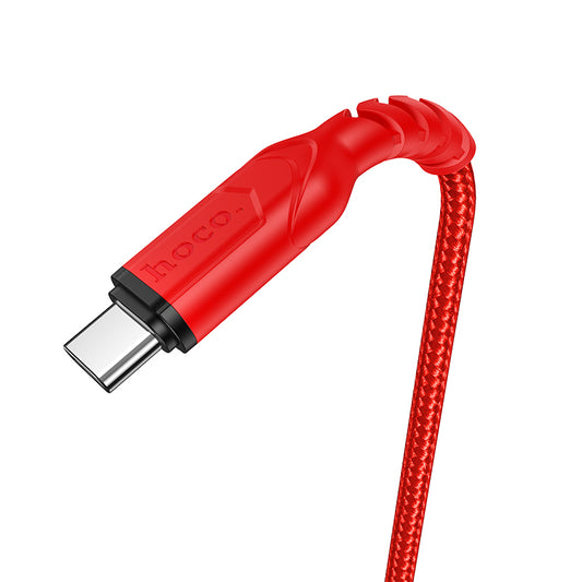 Kabl za podatke i punjenje USB-A - USB-C HOCO X59 Victory, 18W, 1m, Crveni