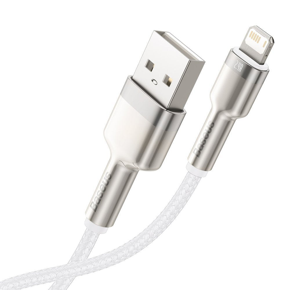 Kabl za Prenos Podataka i Punjenje USB-A - Lightning Baseus Cafule Metal Series, 18W, 1m, Beli CALJK-A02