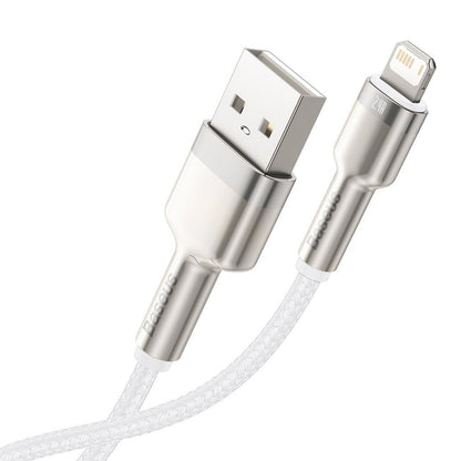 Kabl za Prenos Podataka i Punjenje USB-A - Lightning Baseus Cafule Metal Series, 18W, 1m, Beli CALJK-A02