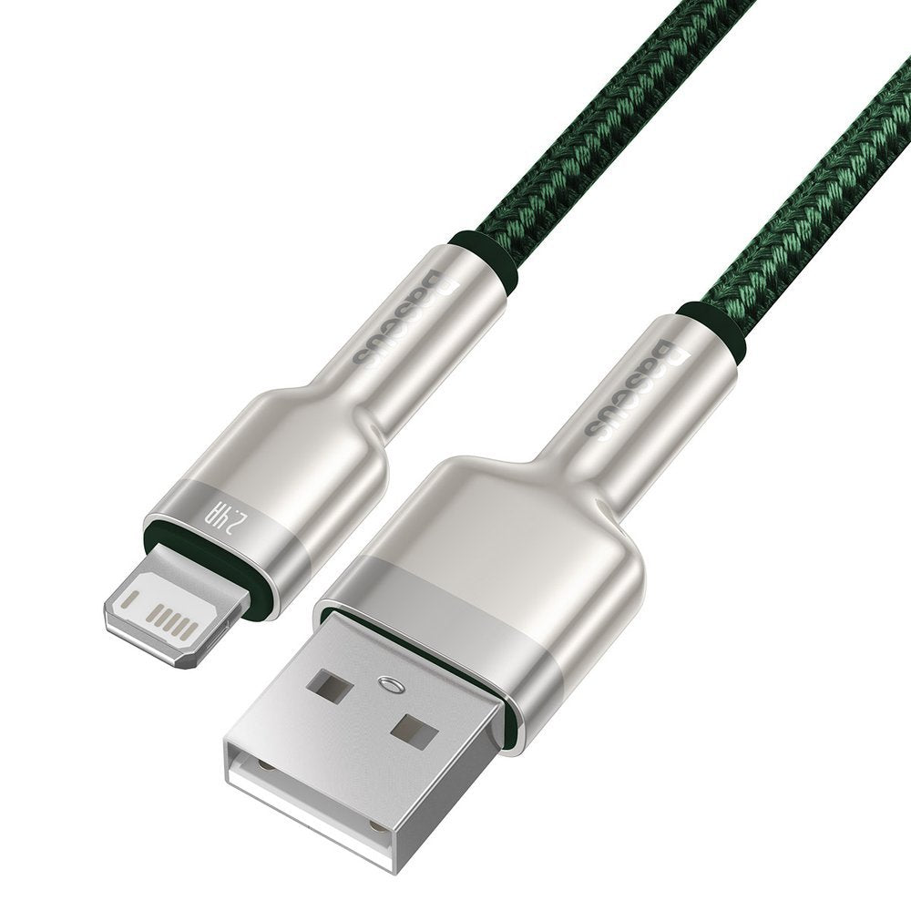 Kabl za prenos podataka i punjenje USB-A - Lightning Baseus Cafule Metal Series, 18W, 2m, Zeleni CALJK-B06