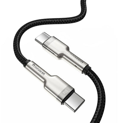 Kabl za Prenos Podataka i Punjenje USB-C - USB-C Baseus Cafule Metal Series, 100W, 1m, Crni CATJK-C01