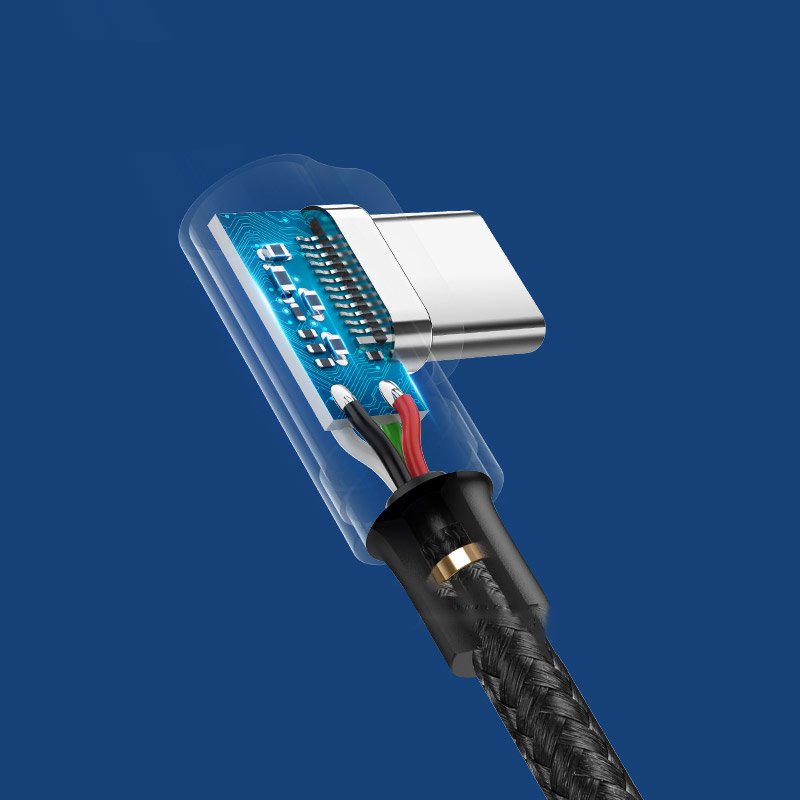 USB-A to USB-C Data and Charging Cable UGREEN US255 Angled, 60W, 1m, Grey