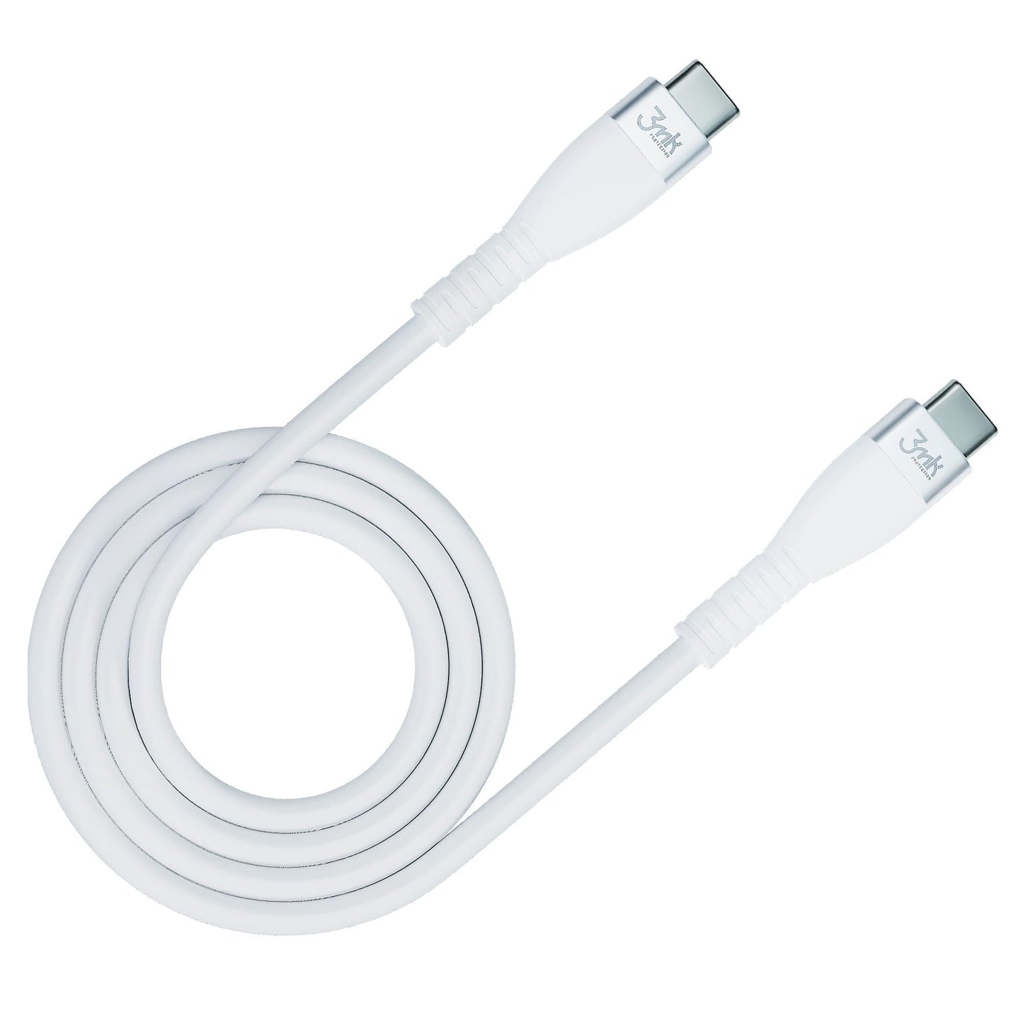 USB-C kabl za prenos podataka i punjenje - USB-C 3MK Hyper Silicone, 60W, 1m, Bela
