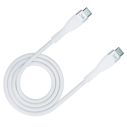 USB-C kabl za prenos podataka i punjenje - USB-C 3MK Hyper Silicone, 60W, 1m, Bela