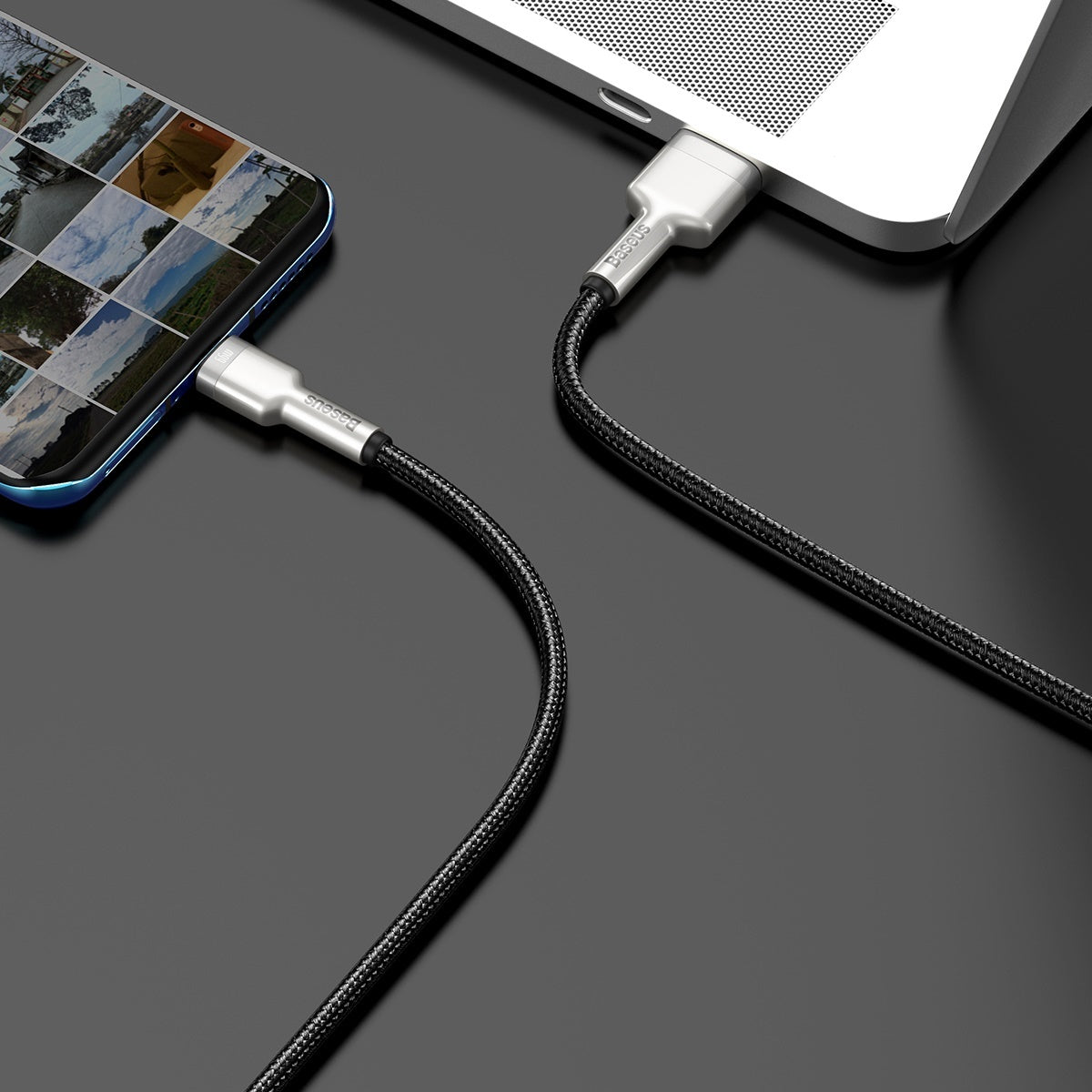 Kabel za Prijenos Podataka i Punjenje USB-A - USB-C Baseus Cafule Metal Series, 66W, 1m, Crni CAKF000101