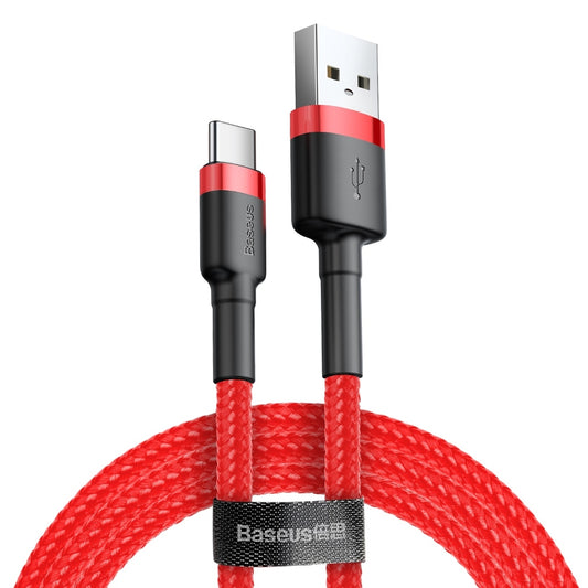 Data and Charging Cable USB-A - USB-C Baseus Cafule, 60W, 0.5m, Red CATKLF-A09 