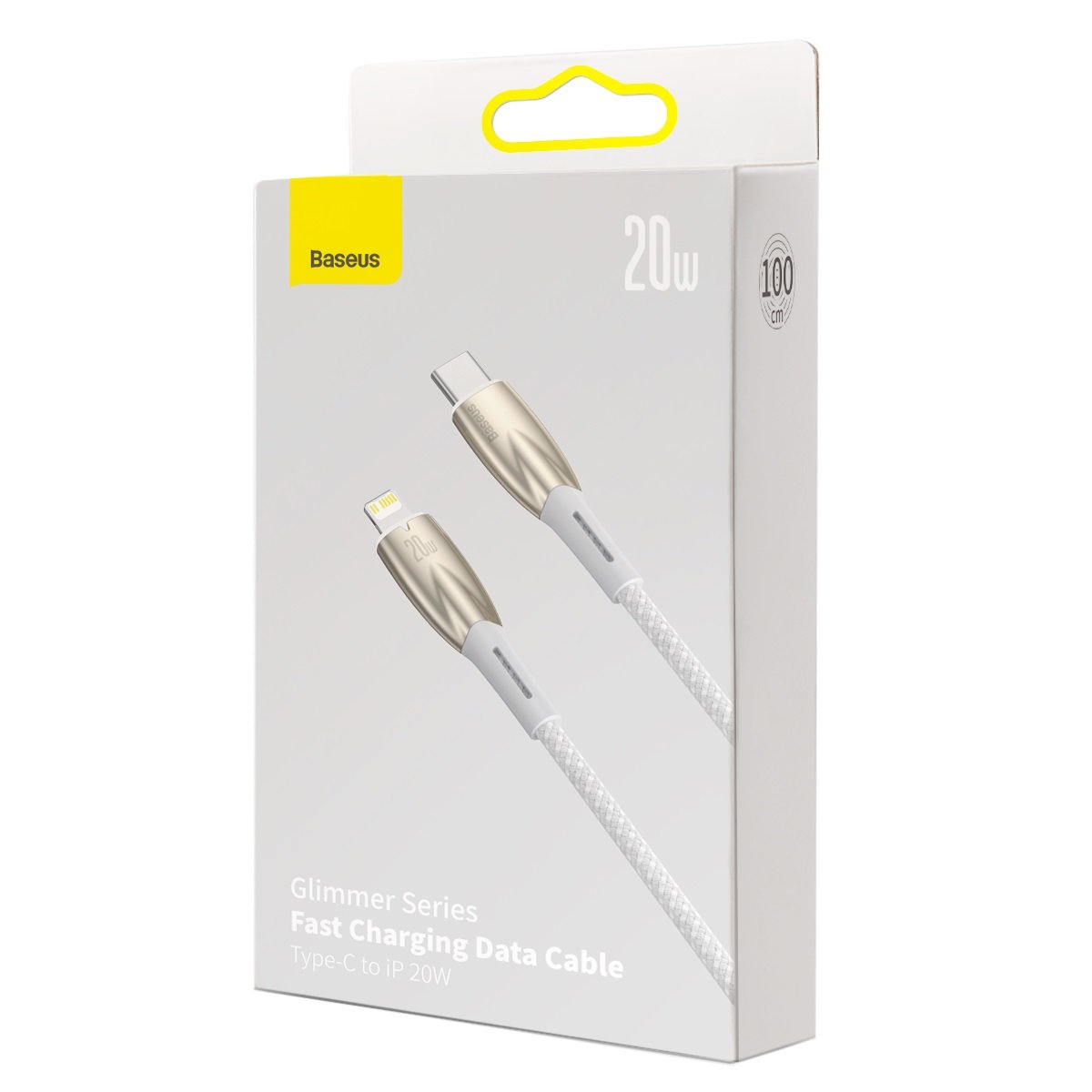 Baseus Glimmer Series USB-C - Lightning Data and Charging Cable, 20W, 1m, White CADH000002 