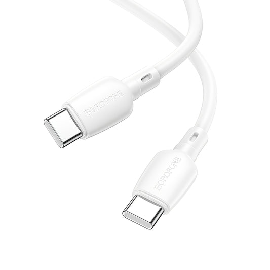 USB-C Data and Charging Cable - USB-C Borofone BX93, 60W, 1m, White 