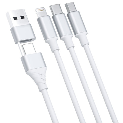 Kabl za punjenje USB-A / USB-C - Lightning / microUSB / USB-C 3MK Hyper 3in1, 12W, 1.5m, Bela