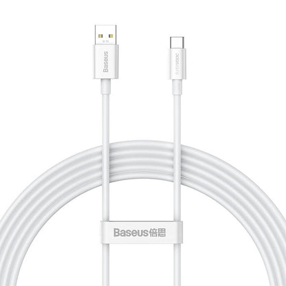 Kabel za Prijenos Podataka i Punjenje USB-A - USB-C Baseus Superior Series, 65W, 2m, Bijeli CAYS000901
