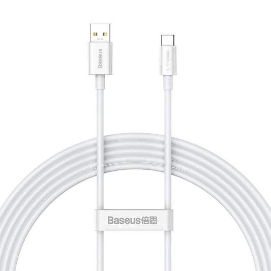Kabel za Prijenos Podataka i Punjenje USB-A - USB-C Baseus Superior Series, 65W, 2m, Bijeli CAYS000901
