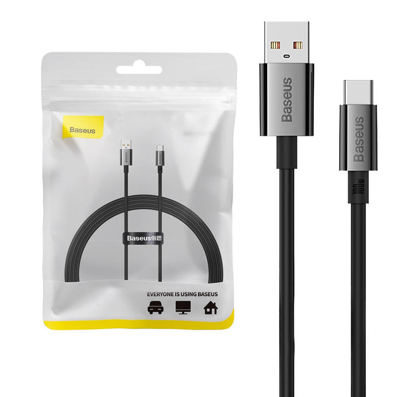 Data and Charging Cable USB-A - USB-C Baseus Superior Series, 100W, 1.5m, Black P10320102114-01 