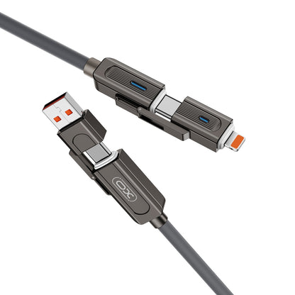 Data and Charging Cable USB-C / USB-A - USB-C / Lightning XO Design NB275 2in1, 60W, 1m, Black 