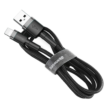 Kabel za Prijenos Podataka i Punjenje USB-A - Lightning Baseus Cafule, 18W, 2m, Sivi CALKLF-CG1