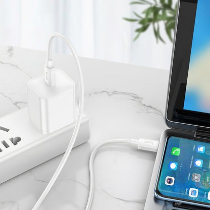 Kabl za Prenos Podataka i Punjenje USB-C - USB-C HOCO X96, 100W, 1m, Bel