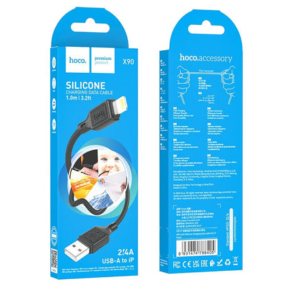 Kabl za prenos podataka i punjenje USB-A - Lightning HOCO X90, 18W, 1m, Crni