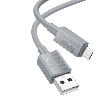 Kabl za prenos podataka i punjenje USB-A - microUSB HOCO X107, 18W, 1m, Sivi
