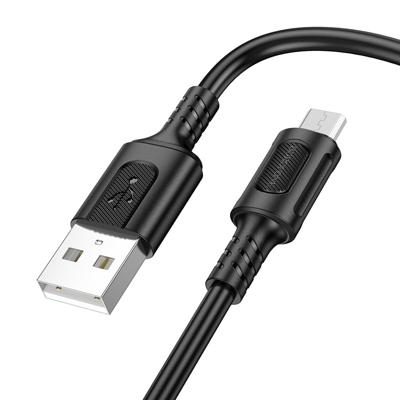 Kabel za Prijenos Podataka i Punjenje USB-A - microUSB Borofone BX111 Feliz, 18W, 1m, Crni