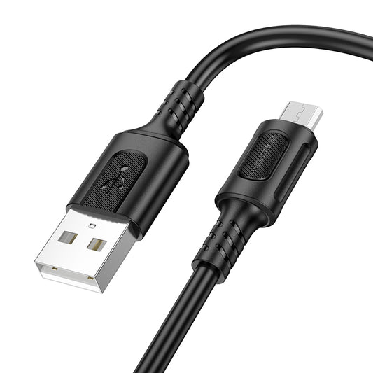 Data and Charging Cable USB-A - microUSB Borofone BX111 Feliz, 18W, 1m, Black 