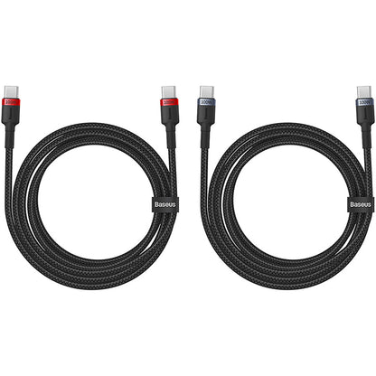 USB-C Data and Charging Cable USB-C - USB-C Baseus Cafule, 100W, 2m, Red, Set 2 pieces
