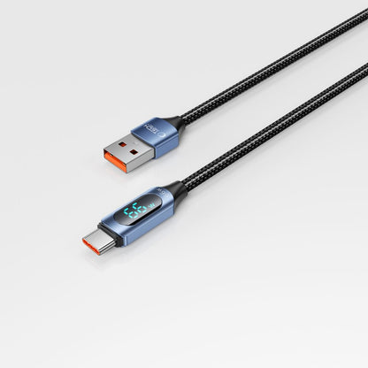Data and Charging Cable USB-A - USB-C Tech-Protect Ultraboost LED, 66W, 1m, Blue