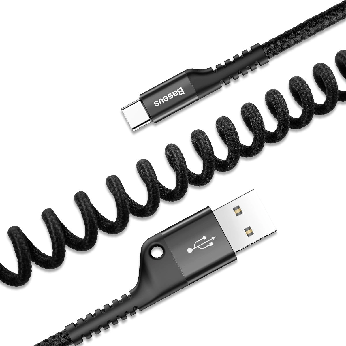 Kabel za Prijenos Podataka i Punjenje USB-A - USB-C Baseus Fish Eye Spring, 18W, 1m, Crni CATSR-01
